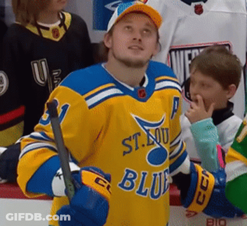 Hockey Player In Yellow St. Louis Jersey GIF