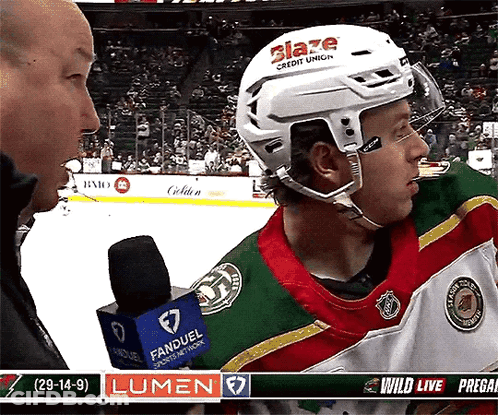 Hockey Player Interviewed By FanDuel GIF