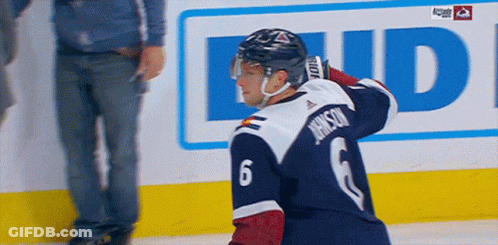 Hockey Player Johnson On Back GIF