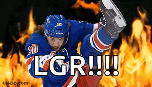 Hockey Player Kicking Leg With LGR GIF