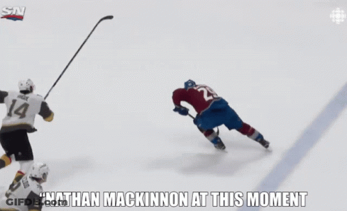 Hockey Player Nathan MacKinnon On Ice GIF