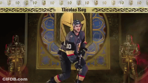 Hockey Player Nicolas Roy In Front Of Throne GIF