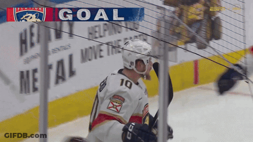 Hockey Player Number 10 Celebrating Goal GIF
