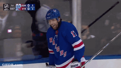 Hockey Player Number 11 On Ice GIF