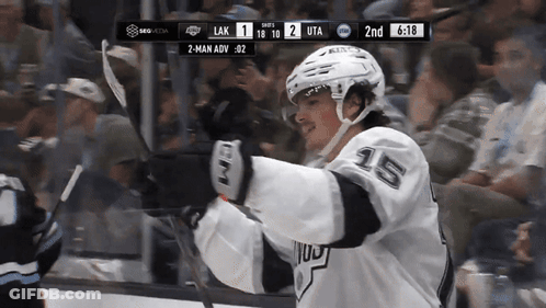 Hockey Player Number 15 Celebrating Goal GIF