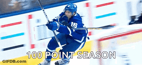 Hockey Player Number 16 Skating With Stick GIF