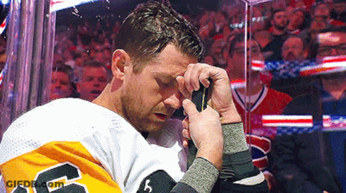 Hockey Player Number 16 Wiping Eye GIF