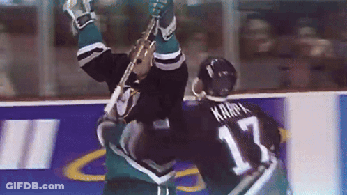 Hockey Player Number 17 Upside Down GIF