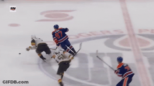 Hockey Player Number 20 Being Chased GIF