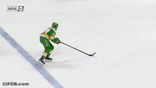 Hockey Player Number 20 Holding Stick GIF