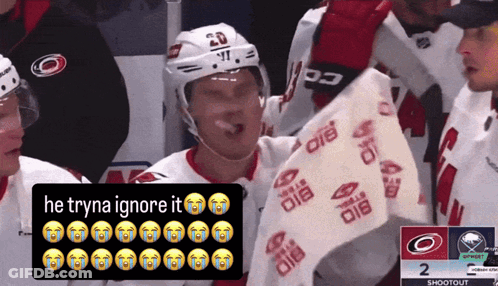Hockey Player Number 20 Holding Towel GIF