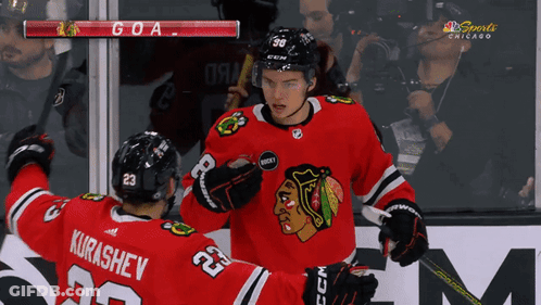 Hockey Player Number 23 Congratulated GIF