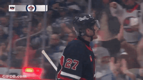 Hockey Player Number 27 Celebrating Goal GIF