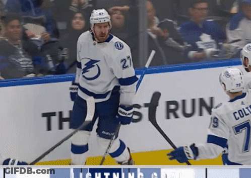 Hockey Player Number 27 Standing GIF