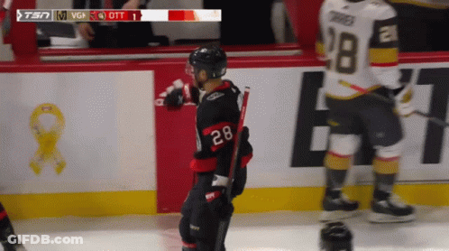 Hockey Player Number 28 On Ice GIF