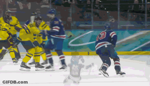 Hockey Player Number 3 On Ice GIF