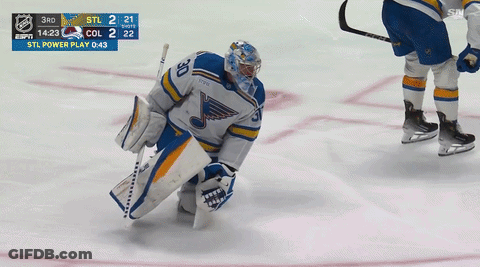 Hockey Player Number 30 Kneeling On Ice GIF