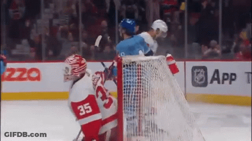 Hockey Player Number 35 On Ice GIF