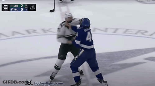 Hockey Player Number 4 Fighting GIF