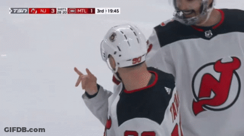 Hockey Player Number 50 Pointing GIF