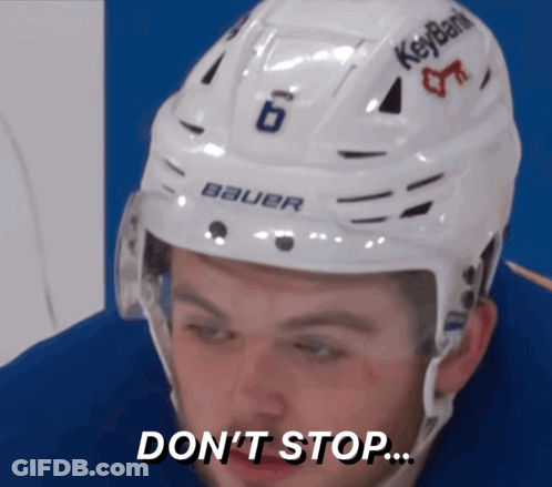 Hockey Player Number 6 Says Don't Stop GIF