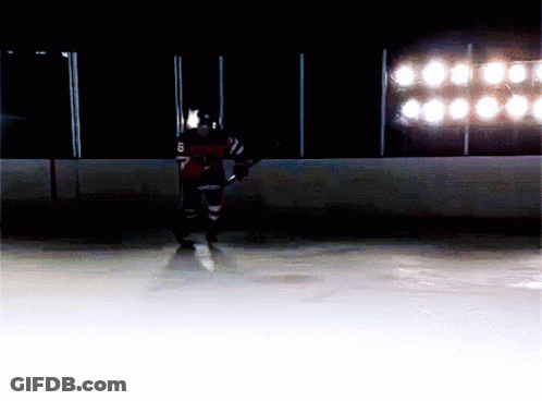 Hockey Player Number 6 Skating On Ice GIF