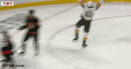 Hockey Player Number 61 Jersey Jumping GIF