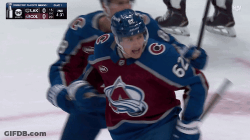 Hockey Player Number 62 Celebrating GIF