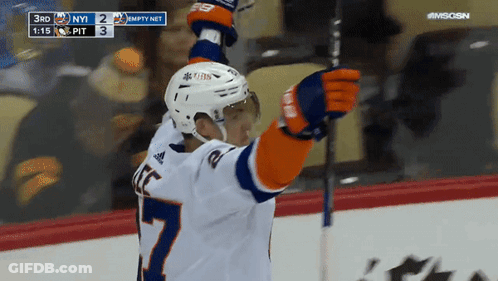 Hockey Player Number 7 Celebrating Goal GIF