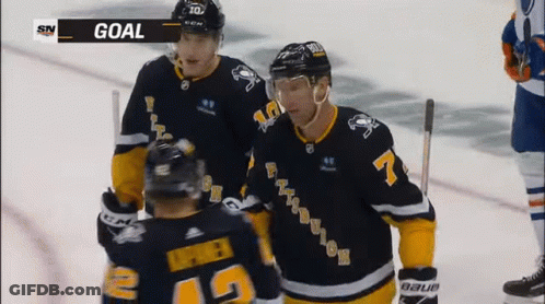 Hockey Player Number 7 Celebrating Goal GIF