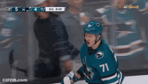 Hockey Player Number 7 Celebrating GIF