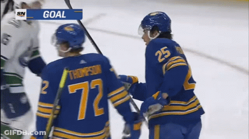 Hockey Player Number 72 Being Congratulated GIF