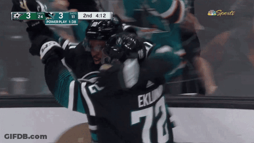 Hockey Player Number 72 Celebrating GIF