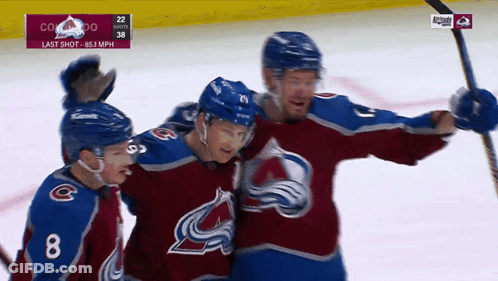 Hockey Player Number 8 Celebrates Goal GIF