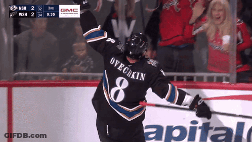 Hockey Player Number 8 Celebrating GIF
