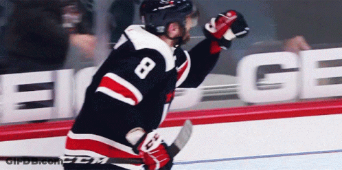 Hockey Player Number 8 Celebrating GIF