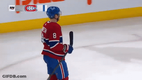 Hockey Player Number 8 Holding Stick GIF