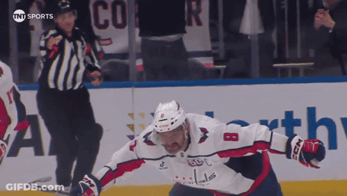Hockey Player Number 8 On Ice GIF