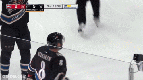 Hockey Player Number 8 On Ice GIF