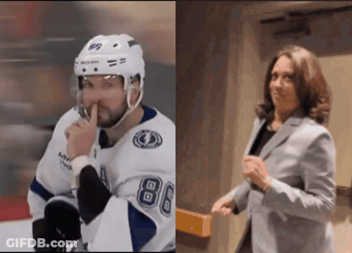 Hockey Player Number 88 Sitting Next To Woman GIF