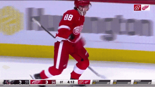 Hockey Player Number 88 Skating On Ice GIF