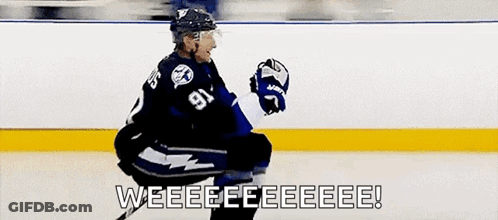 Hockey Player Number 91 Celebrating Goal GIF