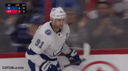 Hockey Player Number 91 On Ice GIF