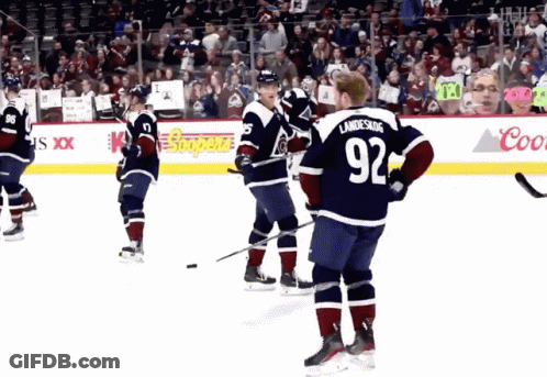 Hockey Player Number 92 Jersey On Ice GIF