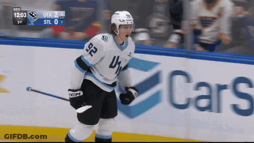 Hockey Player Number 92 Standing On Ice GIF