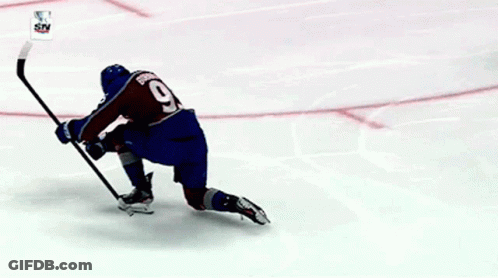 Hockey Player Number 93 Lying On Ice GIF