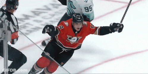 Hockey Player Number 95 Flying GIF