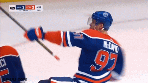 Hockey Player Number 97 Holding Stick GIF