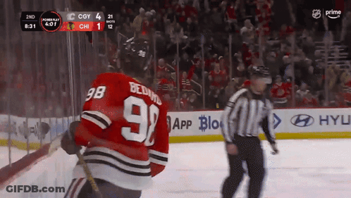 Hockey Player Number 98 On Ice GIF