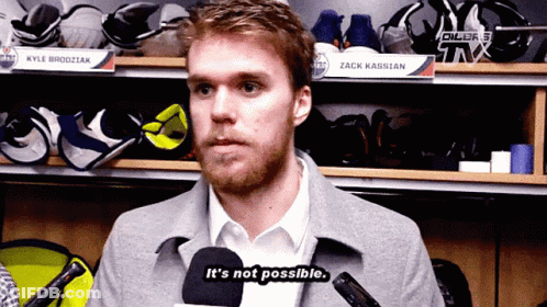 Hockey Player Saying Not Possible GIF